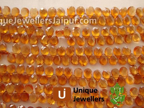 Spessartite Faceted Pear Beads